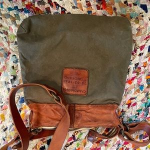 Campomaggi small cross body canvas with leather trim